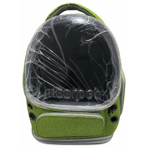 Morral cápsula Moorpet verde con visor