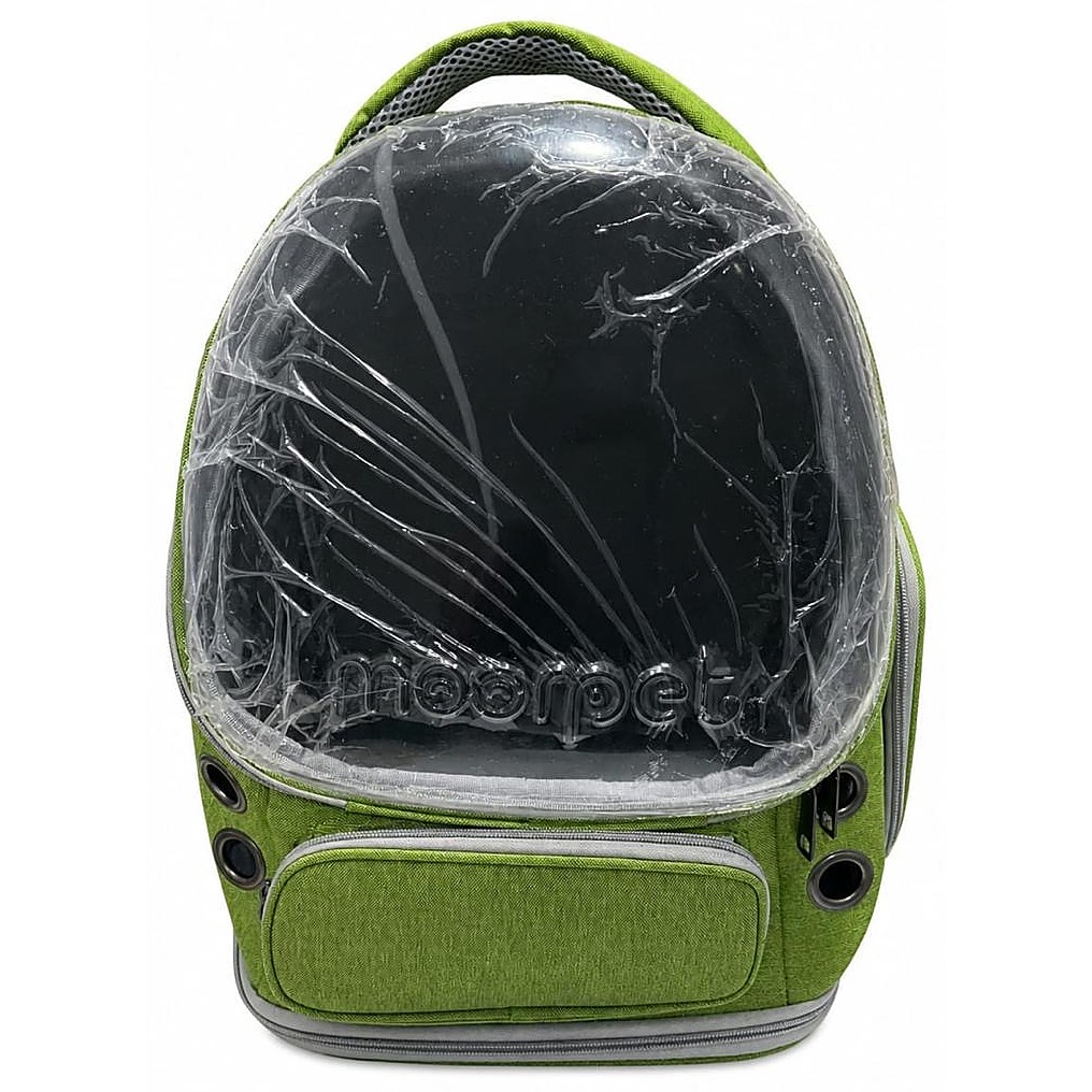 Morral cápsula Moorpet verde con visor