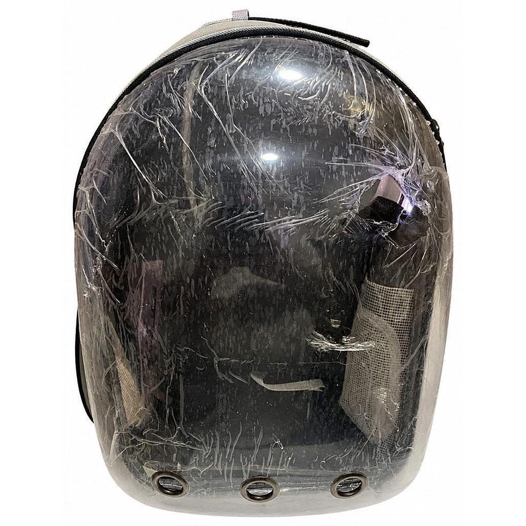 Morral cápsula negro con domo transparente