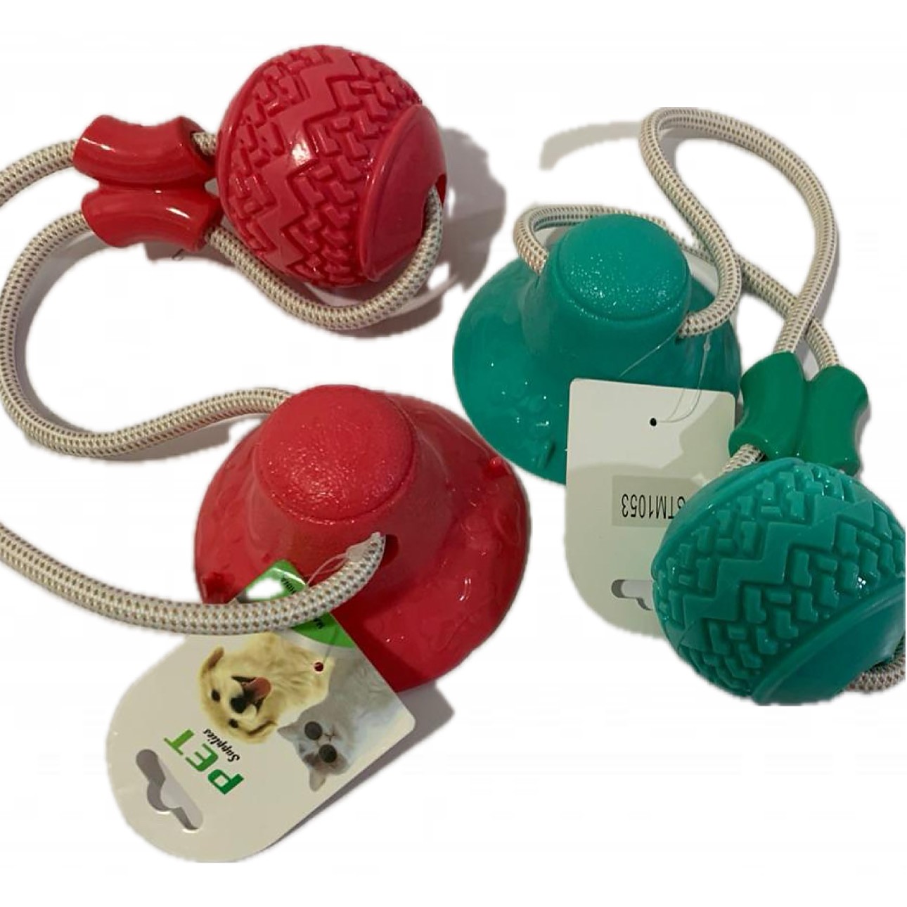 Juguete ventosa con pelota dentada
