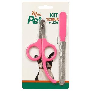 Kit cortaúñas tijera y lima rosa
