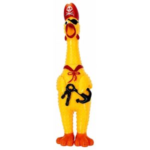 Pollo chillón pirata amarillo de látex